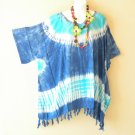 KB84 Tie Dye Batik V Neck Plus Kimono Poncho Hippy Women Blouse Top up to 5X