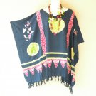 KB90 Blue V Neck Women Batik Kaftan Poncho Caftan Dolman Tunic Top - 3X to 5X KB90 Blue V Neck Women Batik Kaftan Poncho Caftan Dolman Tunic Top - 3X to 5X
