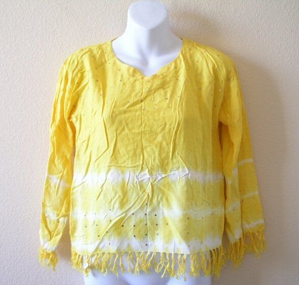 EB77 Hippie Gypsy Tunic Tie dye Kurta Kurti Blouse Top - XS