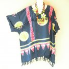 KB432 Blue Batik V Neck Plus Kimono Poncho Hippy Women Blouse Top up to 5X KB432 Blue Batik V Neck Plus Kimono Poncho Hippy Women Blouse Top up to 5X