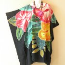 LT58 Floral Batik Plus 38" Length Midi Kimono Dolman Women Abaya Dress Up to 7X