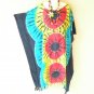 L7 Tie Dye Batik Hippy Batwing 42" Kaftan Dolman Women Abaya Dress Up to 5X