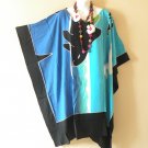 LT92 Dolphin Batik  38" Length Midi Kimono Dolman Women Abaya Dress Up to 7X