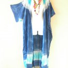 CD534 Tie Dye Batik Kimono Batwing Cardigan Duster Open Plus Hippy Jacket Cover