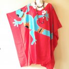 LT74 Gecko Batik Plus 38" Length Midi Kimono Dolman Women Abaya Dress Up to 7X