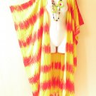 CD237 Tie Dye Stripe Cardigan Duster Caftan Batwing Plus Maxi Cover up up to 5X