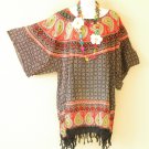 KB664 Paisley Plus Poncho Kaftan Poncho Kimono Tunic Blouse Top - M L, XL, 1X KB664 Paisley Plus Poncho Kaftan Poncho Kimono Tunic Blouse Top - M L, XL, 1X
