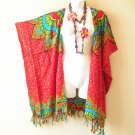 CB350 Red Cardigan Duster Kimono Open Front Plus Jacket Coverup Top up to 5X CB350 Red Cardigan Duster Kimono Open Front Plus Jacket Coverup Top up to 5X