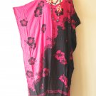 KD321 Pink Floral Batwing Tunic Kaftan Dolman Women Abaya Maxi Dress Up to 5X