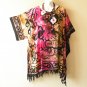 KB872 Tie Dye Dolphin Batik Plus Kimono Poncho Hippy Women Blouse Top up to 5X