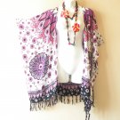 CB307 Pink & Purple Duster Kaftan Cardigan Hippy Jacket Cover up Top - up to 5X CB307 Pink & Purple Duster Kaftan Cardigan Hippy Jacket Cover up Top - up to 5X