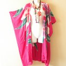 CM1 Floral Cardigan Duster Open Front Midi Hippy Jacket Cover up Top - up to 5X