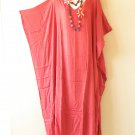 KD356 Plain Red Coral Solid Plus Kaftan Dolman Women Abaya Maxi Dress Up to 5X KD356 Plain Red Coral Solid Plus Kaftan Dolman Women Abaya Maxi Dress Up to 5X