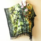 KB279 Green Tie Dye Batik VNeck Kimono Poncho Hippy Women Blouse Top up to 5X KB279 Green Tie Dye Batik VNeck Kimono Poncho Hippy Women Blouse Top up to 5X