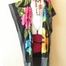 CD566 Floral Batik Hand Painted Cardigan Duster Kaftan Batwing Jacket - up to 5X