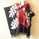 KB221 Floral Batik Plus Women Kaftan Poncho VNeck Women Blouse Top up to 5X