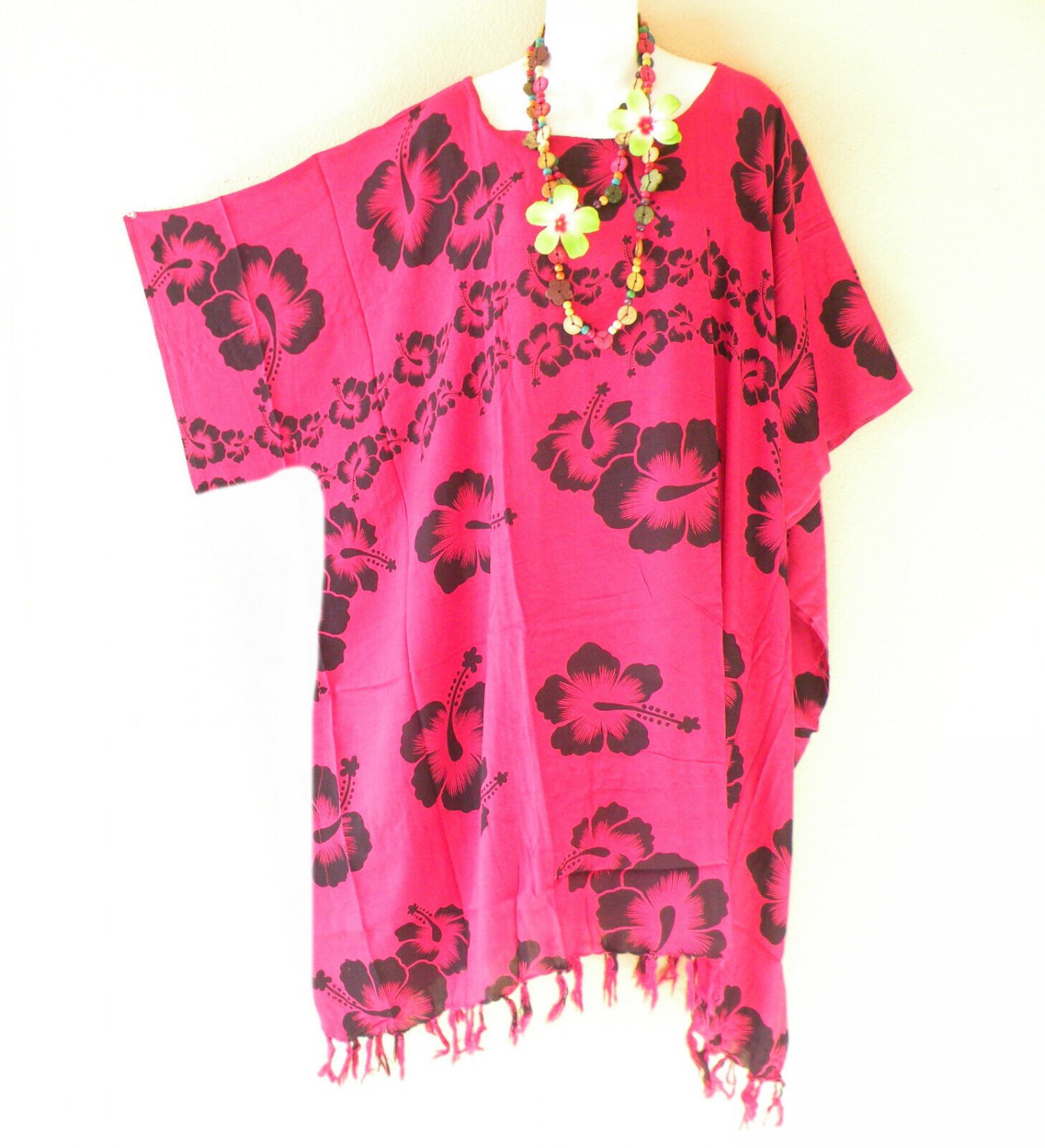 L13 Floral Batik Hippy Batwing 42" Kaftan Dolman Women Abaya Dress Up to 5X