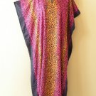 KD411 Pink Leopard Batwing Hippie Caftan Dolman Women Abaya Maxi Dress Up to 2X