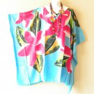 KB356 Floral Batik Hand Painted Kaftan Poncho Hippy Women Blouse Top up to 7X