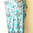 KD476 Teal Batik Women Batwing VNeck Kaftan Dolman Women Abaya Dress Up to 5X