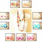 N11 Chunky Hawaiian Luau Party Ethnic Wooden Crafted Chains Lei Necklace Flowers