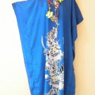 KD115 Blue Floral Batwing Hippie Caftan Dolman Women Abaya Maxi Dress Up to 3X