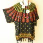 KB706 Paisley Batik Tunic Plus Kimono Poncho Hippy Women Blouse Top up to 3X