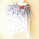 KB384 Batik Polka Dot Plus Boho Kaftan Poncho Hippy Women Blouse Top S to 5X KB384 Batik Polka Dot Plus Boho Kaftan Poncho Hippy Women Blouse Top S to 5X