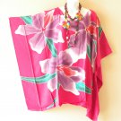 KB327 Floral Batik Hand Painted Kaftan Poncho Hippy Women Blouse Top up to 7X KB327 Floral Batik Hand Painted Kaftan Poncho Hippy Women Blouse Top up to 7X