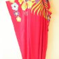 KD273 Red Floral Batwing V Neck Kaftan Dolman Women Abaya Maxi Dress Up to 5X