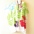 LT54 Floral 38" Length Midi Hand Painted Kimono Dolman Women Abaya Dress Upto 7X LT54 Floral 38" Length Midi Hand Painted Kimono Dolman Women Abaya Dress Upto 7X