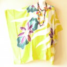 KB354 Yellow  Floral Hand Painted Plus Kaftan Poncho Women Blouse Top up to 7X