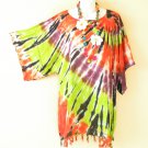KB660 Tie Dye Batik Plus Kimono Poncho Tunic Hippy Women Blouse Top up to 1X