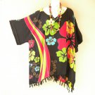 KB77 Floral Batik V Neck Plus Kimono Poncho Hippy Women Blouse Top up to 5X