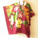 KB282 Floral Batik Hand Painted Kaftan Poncho Hippy Women Blouse Top up to 7X KB282 Floral Batik Hand Painted Kaftan Poncho Hippy Women Blouse Top up to 7X