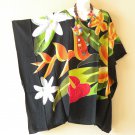 KB332 Floral Batik Hand Painted Caftan Poncho Hippy Women Blouse Top up to 7X KB332 Floral Batik Hand Painted Caftan Poncho Hippy Women Blouse Top up to 7X
