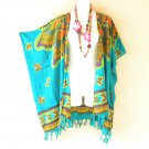 CB679 Turquoise Cardigan Duster Kaftan Plus Hippy Jacket Cover up Top - up to 5X CB679 Turquoise Cardigan Duster Kaftan Plus Hippy Jacket Cover up Top - up to 5X