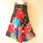 PD8 Patchwork Abstract Bohemian Peasant Boho Women Umbrella Sun Dress - M & L