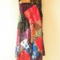 PD8 Patchwork Abstract Bohemian Peasant Boho Women Umbrella Sun Dress - M & L