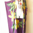 CD624 Purple Batik Hand Painted Cardigan Duster Kaftan Batwing Jacket - up to 5X