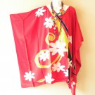 KB335 Floral Batik Hand Painted Caftan Poncho Hippy Women Blouse Top up to 7X KB335 Floral Batik Hand Painted Caftan Poncho Hippy Women Blouse Top up to 7X