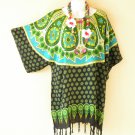 KB724 Abstract Batik Tunic Plus Kimono Poncho Hippy Women Blouse Top up to 1X