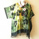 KB876 Green Batik V Neck Plus Kimono Poncho Hippy Women Blouse Top up to 5X KB876 Green Batik V Neck Plus Kimono Poncho Hippy Women Blouse Top up to 5X
