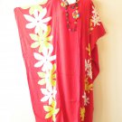 KD408 Red Floral Batwing Hippie Caftan Dolman Women Abaya Maxi Dress Up to 7X