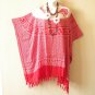 KB248 Red Elephant Batik Tunic Plus Kaftan Poncho Hippy Women Blouse Top upto 5X