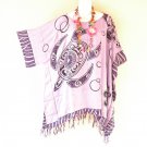 KB120 Purple Turtle Batik Plus Kimono Poncho Hippy Women Blouse Top up to 2X
