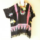 KB436 Butterfly Batik V Neck Plus Kimono Poncho Hippy Women Blouse Top up to 5X KB436 Butterfly Batik V Neck Plus Kimono Poncho Hippy Women Blouse Top up to 5X