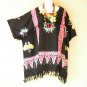 KB436 Butterfly Batik V Neck Plus Kimono Poncho Hippy Women Blouse Top up to 5X