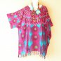 KB377 Purple Batik Tunic Boho Plus Kimono Poncho Hippy Women Blouse Top up to 5X