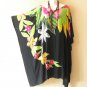 L39 Floral Batik Hand Painted 38" Midi Kaftan Dolman Women Abaya Dress Up to 7X